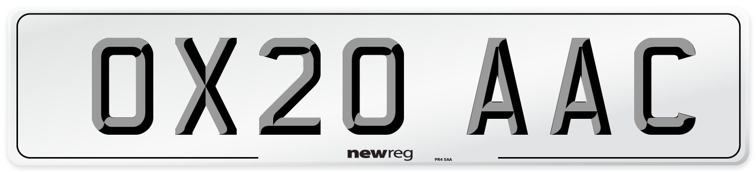 OX20 AAC Number Plate from New Reg